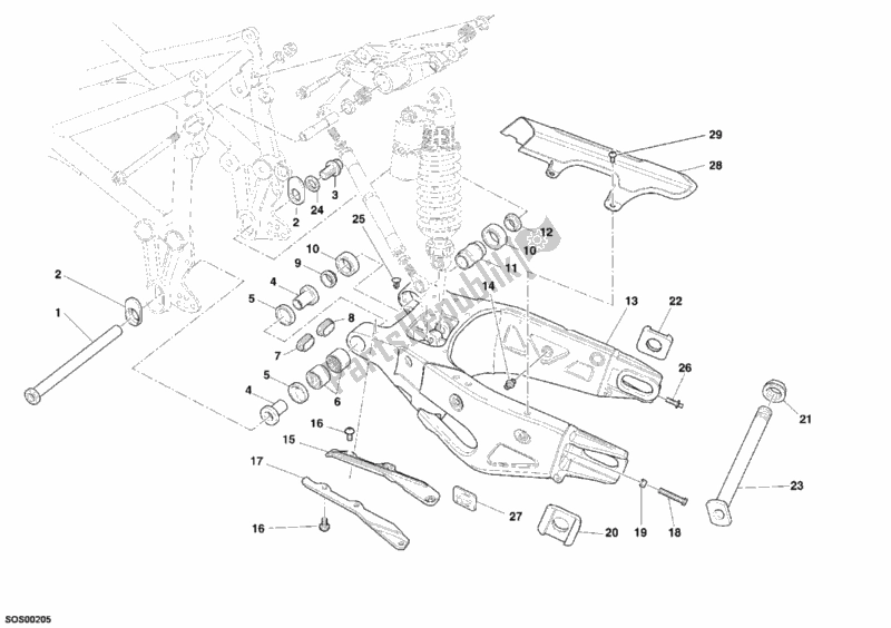 Todas las partes para Brazo Oscilante de Ducati Superbike 999 S USA 2005